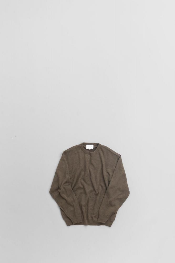 STILL BY HANDWOOL MOHAIR 12G PULLOVER [KN02254][OLIVE]