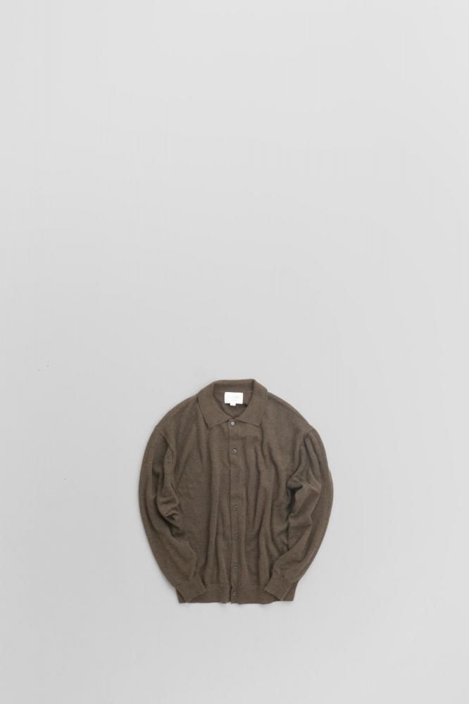 STILL BY HAND　WOOL MOHAIR 12G POLO CARDIGAN [KN01254][OLIVE]