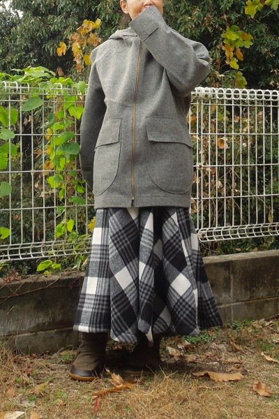 bighug Burel ライダーズフーディジャケット●ブラウン - ウールの織り物を縮絨したBurel生地のパーカージャケット - holy  fruit