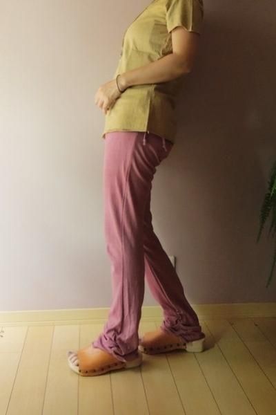 【メーカー再生品】 asana fruit holy - ヨガパンツ○草木染めロータス ヘンプコットン パンツ