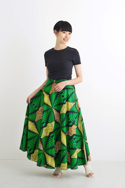 新品　シャンティシャンティ　アフリカンプリント　ラップスカート