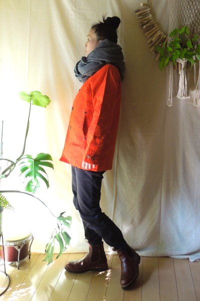 bighug コットンパラフィン ラタンコート | 綿の綾織り布に暴風防水パラフィン加工を施したショートコート - holy fruit