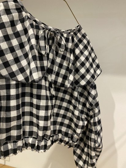 flare collar tops《gingham》 - ito