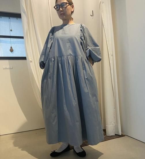 ワンピース ito fukuoka different material one-piece doux one-piece 《dullblue》 - ito