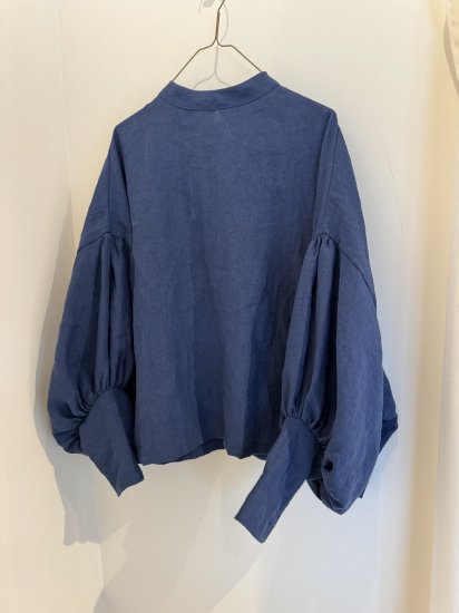 stand collar volume sleeve tops《blue》 - ito