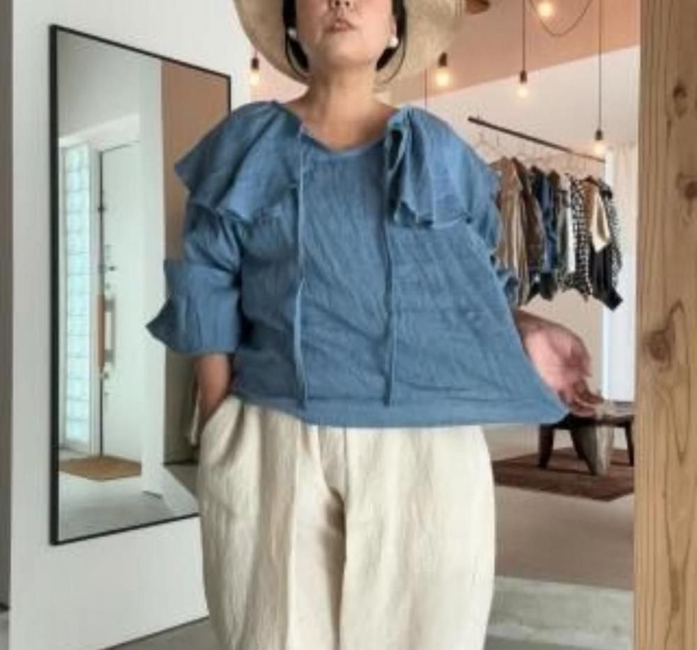 ito fukuokaリネンブラウス♪ ito fukuoka 作家リネンブラウス