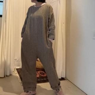 <img class='new_mark_img1' src='https://img.shop-pro.jp/img/new/icons14.gif' style='border:none;display:inline;margin:0px;padding:0px;width:auto;' />jump suit slim  brown chambray linen