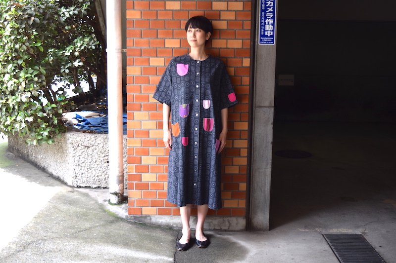 marimekko vintage “iloinen takki”（墨色）ワンピース