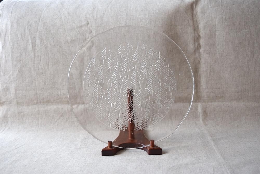 ヴィンテージ  Kuusi ガラスプレート　(30cm) iittala kuusi glass plate 30cm | retro number