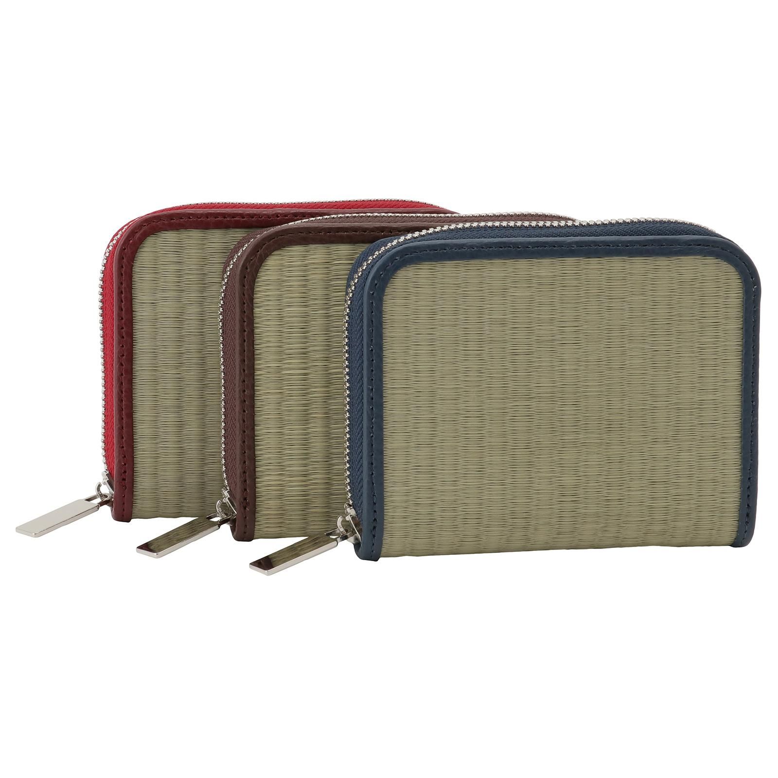 天然い草 ミニラウンド財布／雫（しずく）青 - 織田たたみ